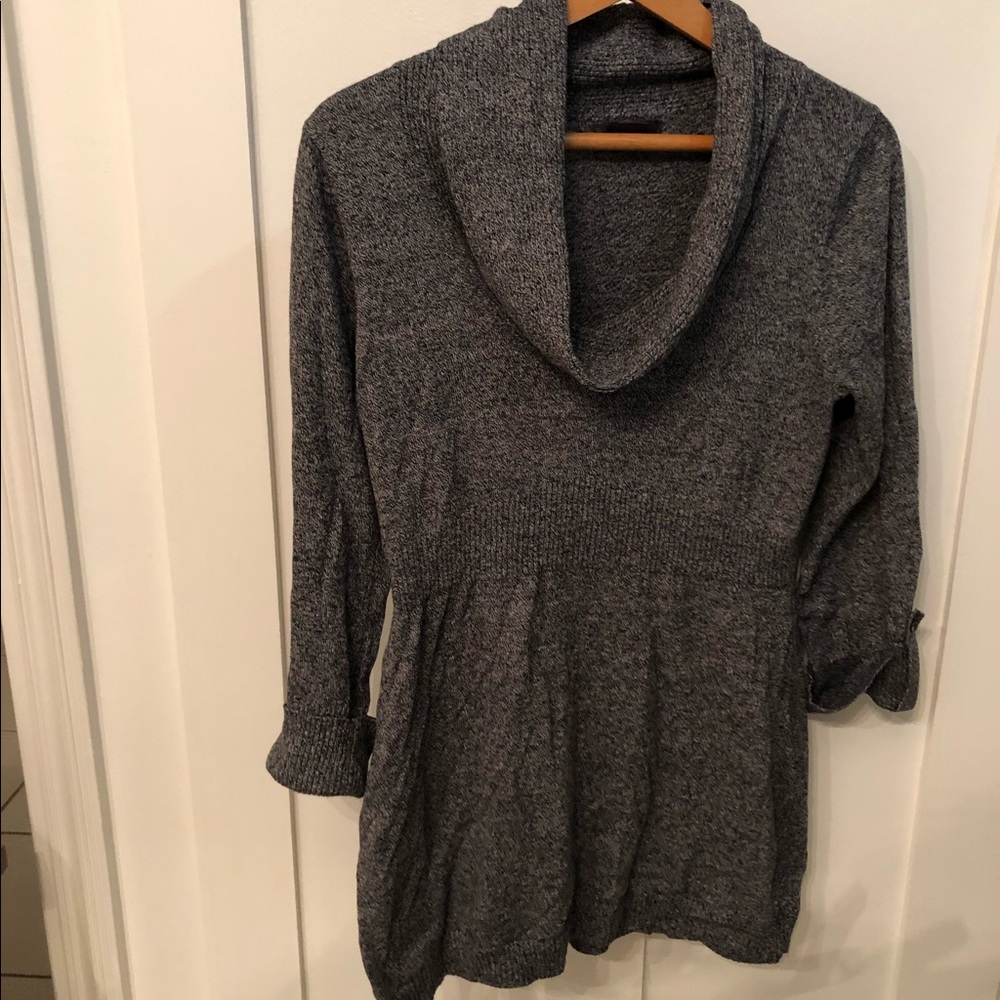 Peplum cowl neck maternity sweater